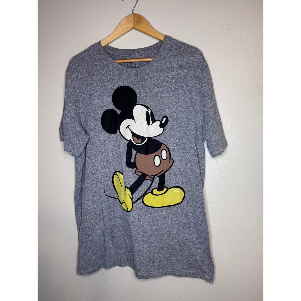 Disney Mickey Mouse Graphic‎ Tee Gray Short Sleeve Shirt XL
